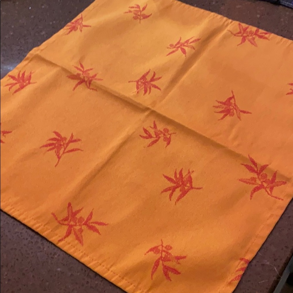 Bright Orange napkins with olive branch set of 6